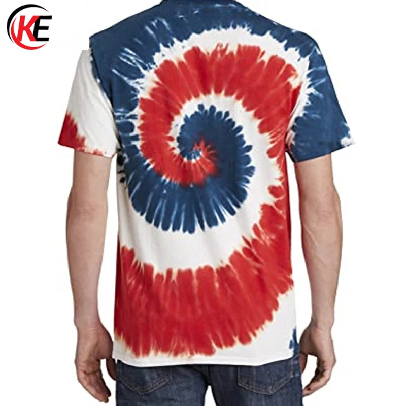 Multi Colors Tie Dye Printed Short Sleeve T Shirts Men Hip Hop Street Wear Fashionable T Shirts By KUMI ENTERPRISES