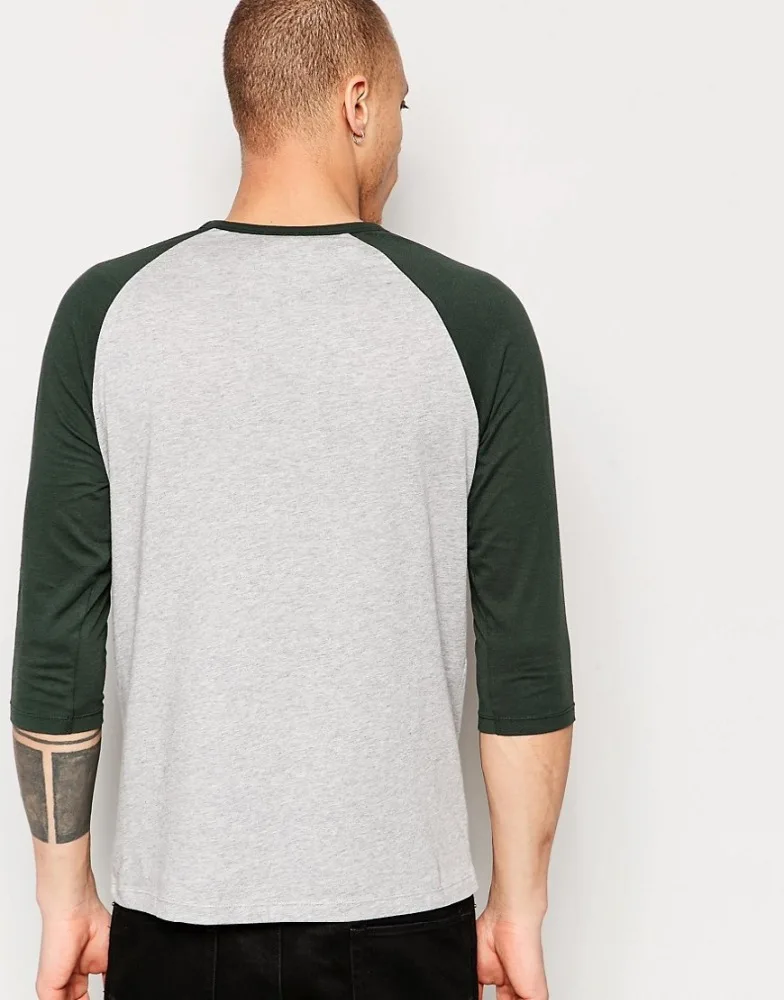 3/4 Sleeves Raglan Sleeve T Shirts Wholesale Blank T-shirt Men Sportswear Breathable & Fashionable Sample Available