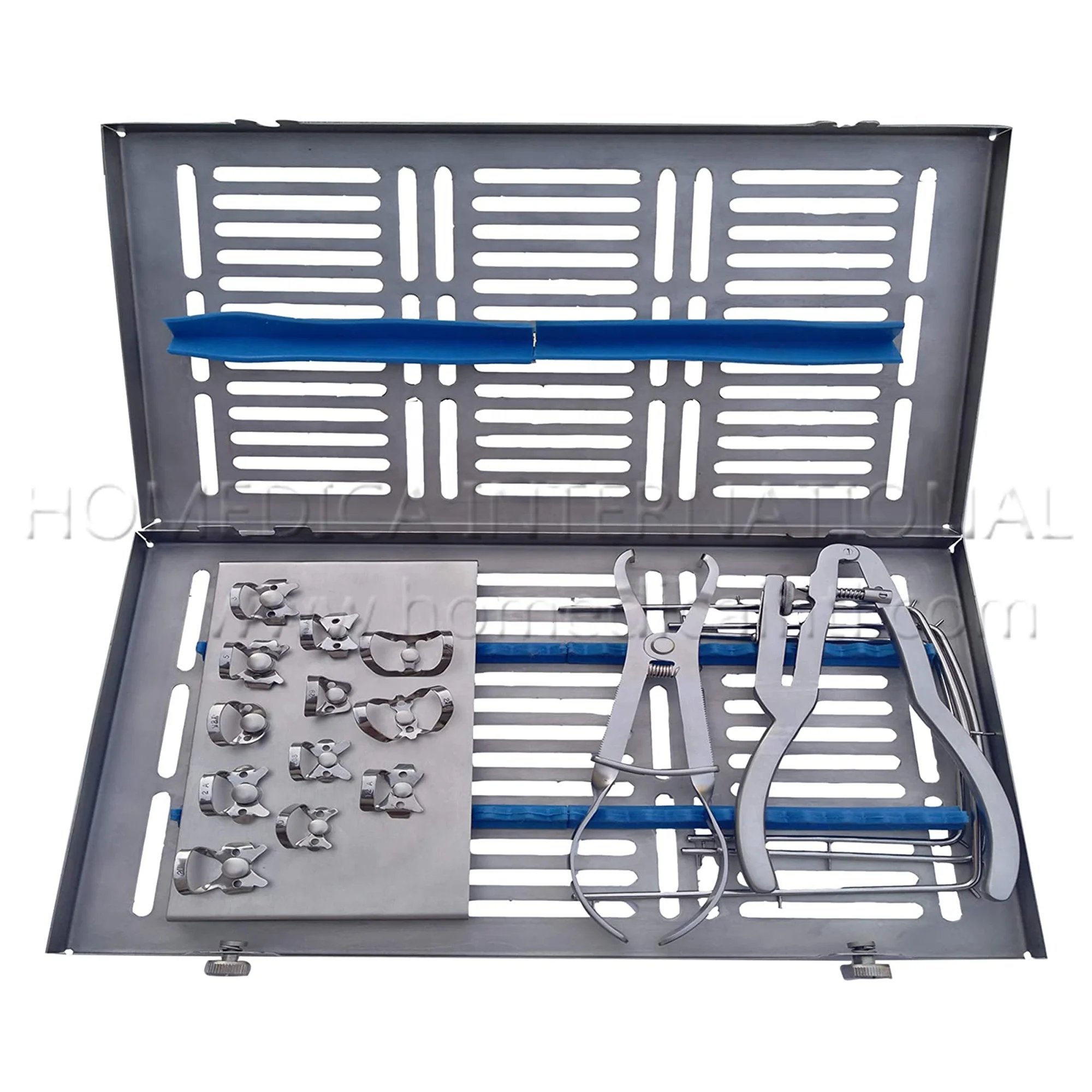 Набор инструментов для резиновой плотины, 19 шт., с кассетной стерилизацией, 20 шт., Ce ISO 13485, 1 комплект, PK полированный, 10 шт., 3 года руководства