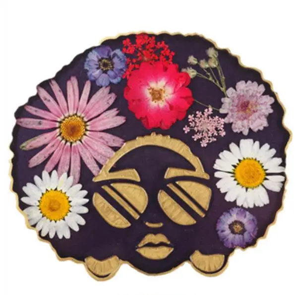 
Blackgirl Afro head Silicone Resin Tray Molds Chuhan customer Africa Coaster Mold for Making Resin Geode Holder Afro Godness 