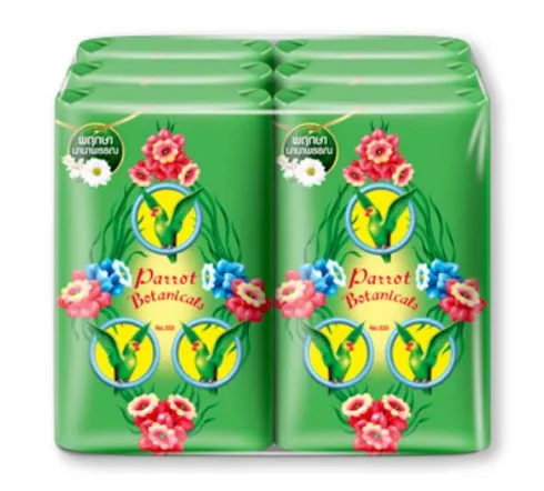 Thai Parrot Botanical Soap, Relaxing Floral Fragrance 6 X 60 g