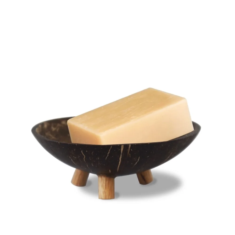 Made in Vietnam Coconut Shell Soap Dishes for Bathroom and Kitchen - Natural Stylish Handcrafted Bar Soap Holder, Sponge Holder
