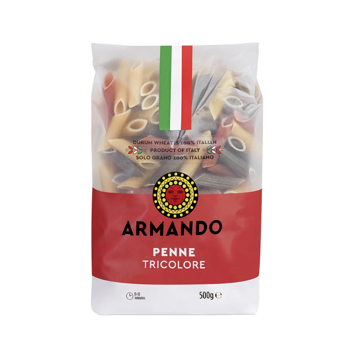 Top Quality 100% Italian Dry pasta 500g Penne Tricolore in bag Durum Wheat semolina Pasta for Cooking