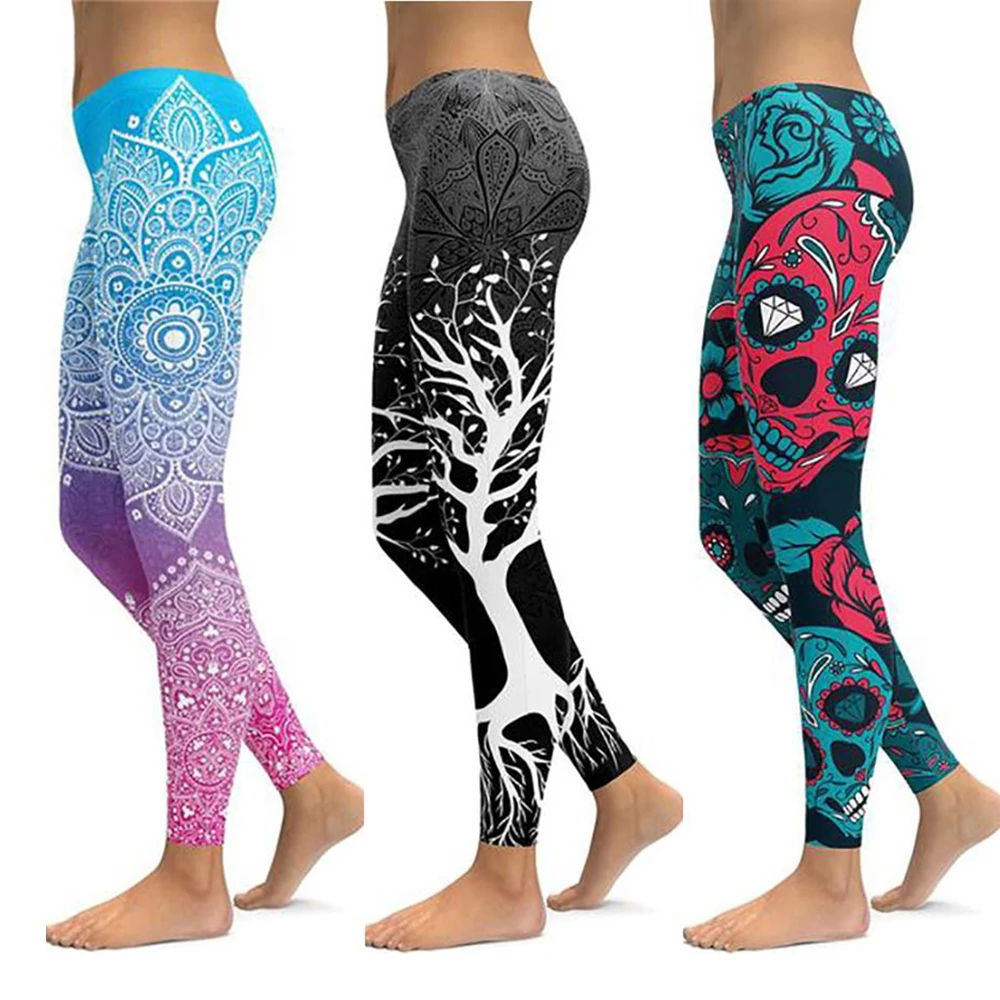 
 OEM Service Plus Size Flora Printing Sublimated Yoga Compression Tights  