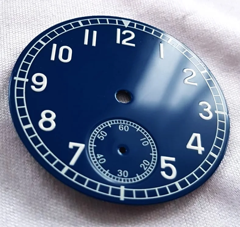 shiny enamel effect ETA 6498 movement custom watch dial