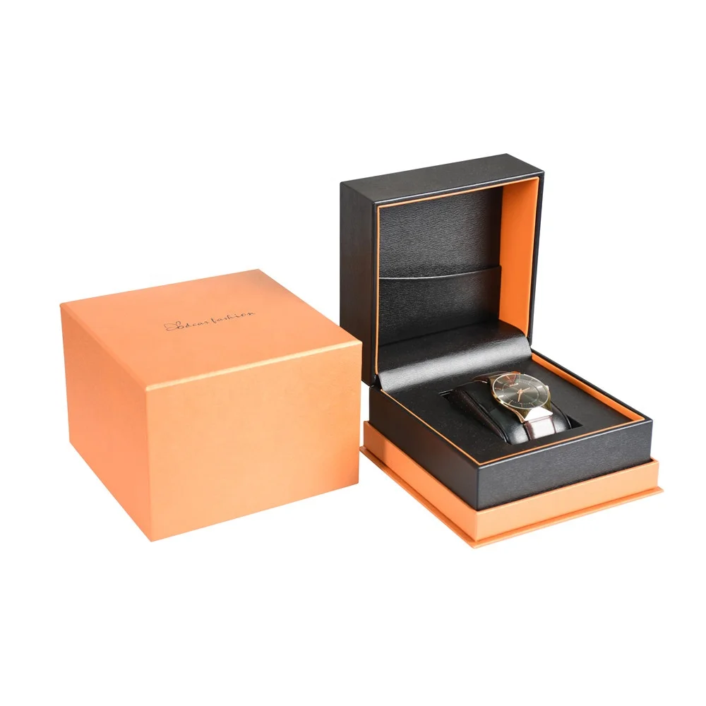 unique custom logo luxury leather plastic storage gift package box for watch box