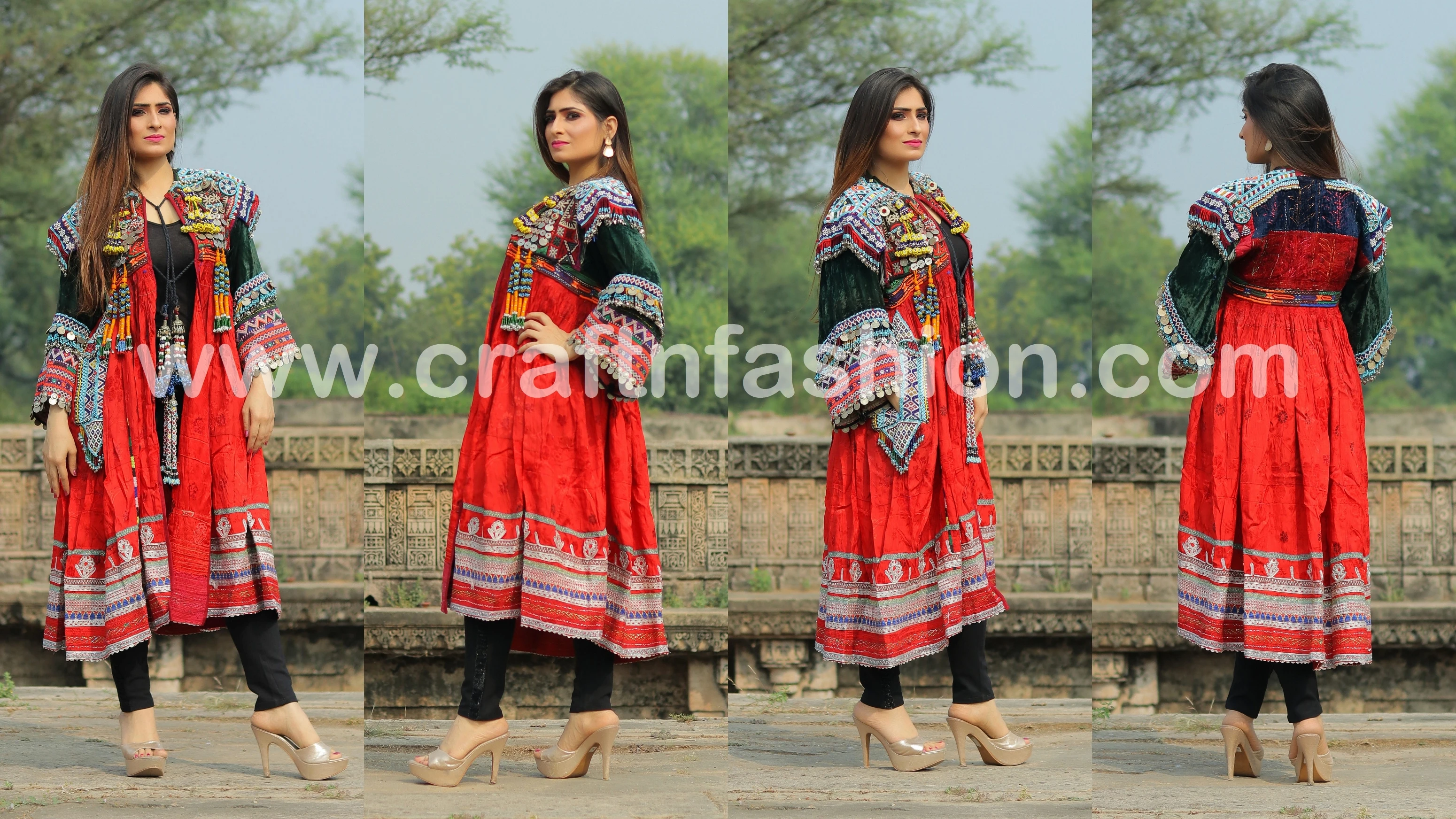 
Vintage Afghan Wedding Wear Dresses - German Silver coins - Vintage tassels dress-Boho Vintage Afghan Dress-Megh Craft 