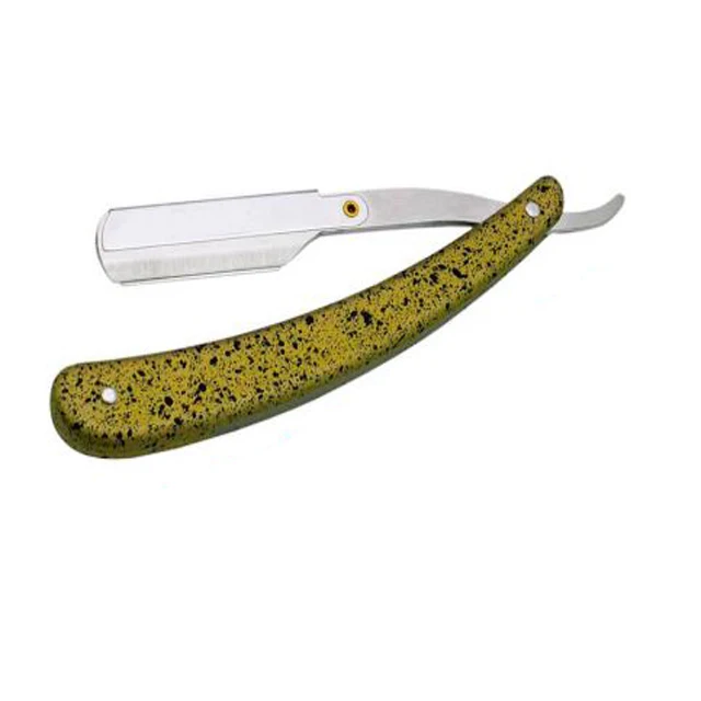 straight plastic handle foldable sharp blade razor stick for men women barber shaving knife beard face underarm body