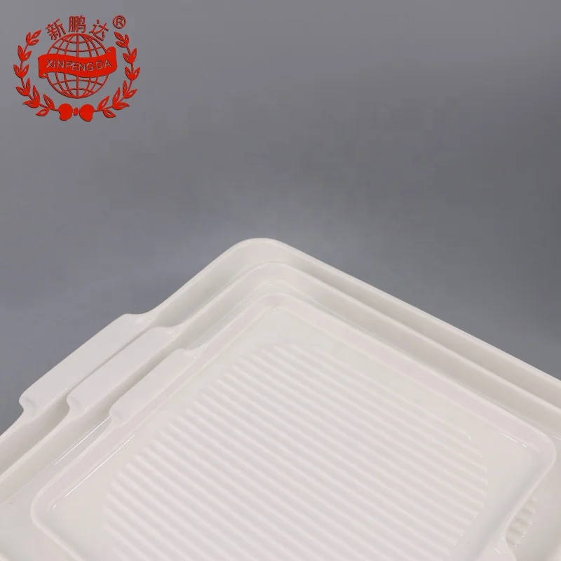 Горячая Распродажа, новый дизайн, белая посуда, квадратная полосатая тарелка для выпечки