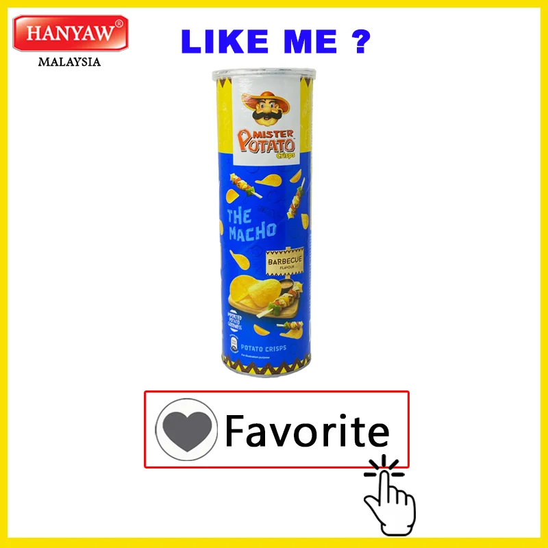 [Малайзия] Быстрая доставка + сертифицированная Халяль чипсы для картофеля барбекю (14 консервных банок x 160 г/коробка)
