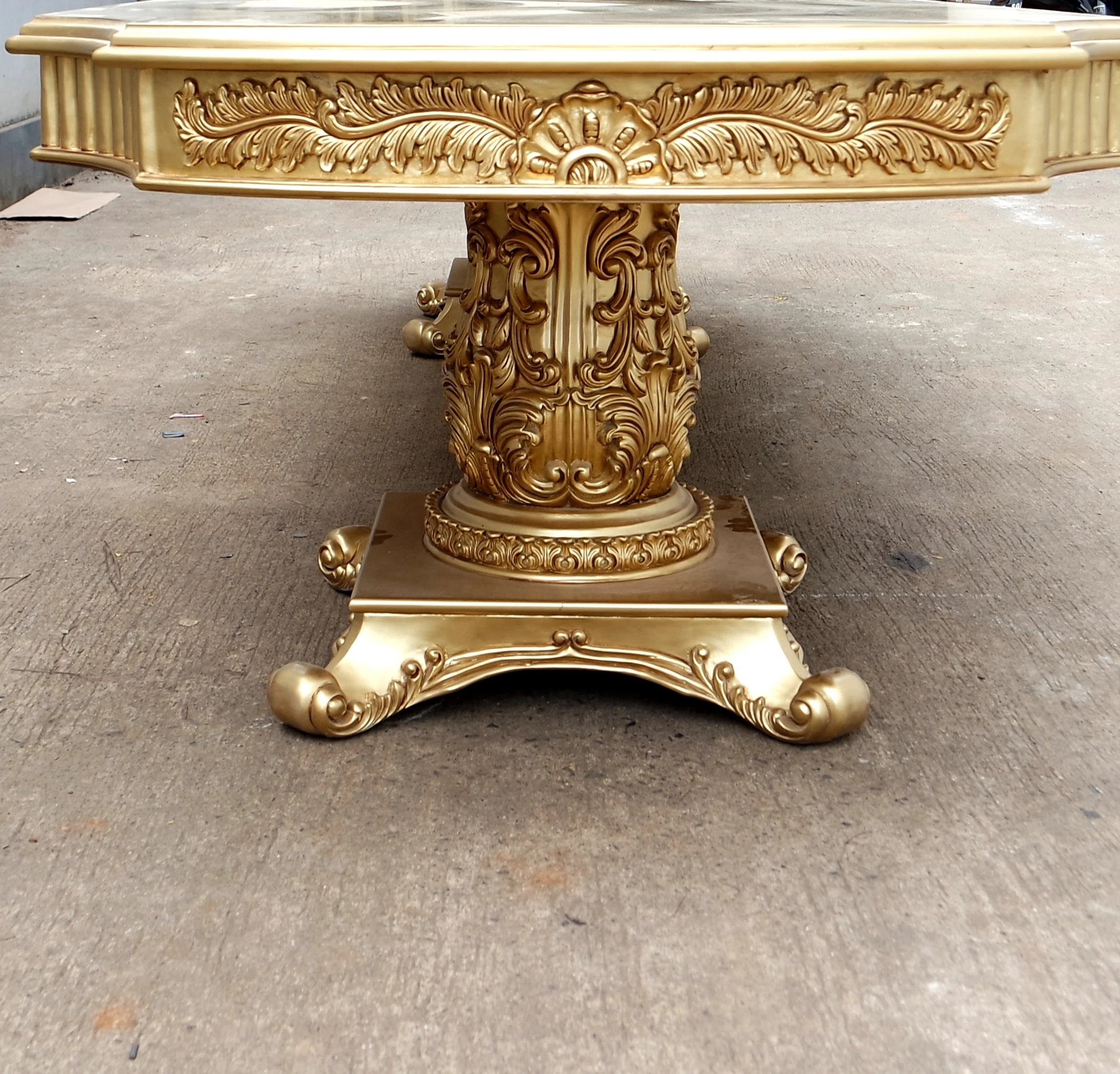 Королевская классическая мебель, резной обеденный стол, набор из 12 стульев