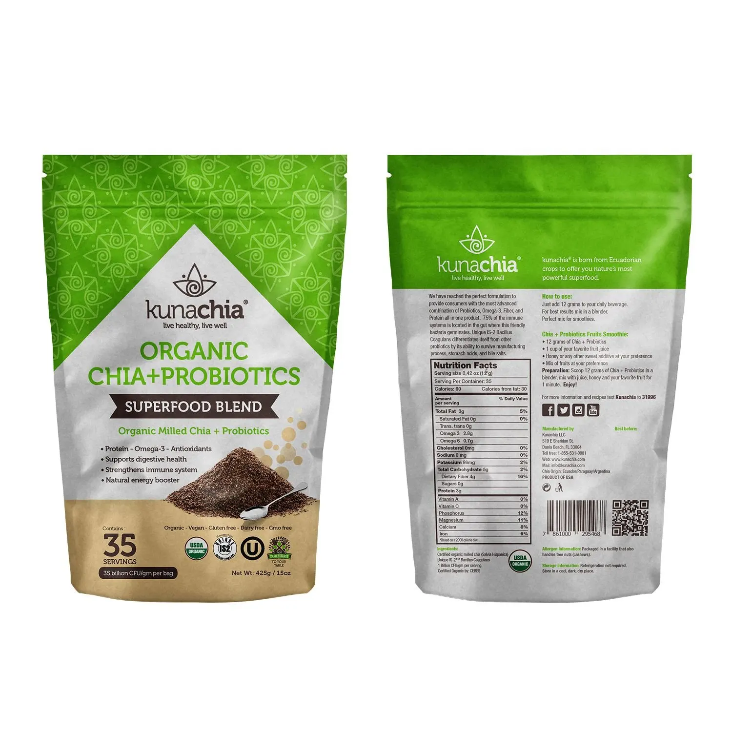 
200G Kuna Organic Chia Seeds & Probiotics 