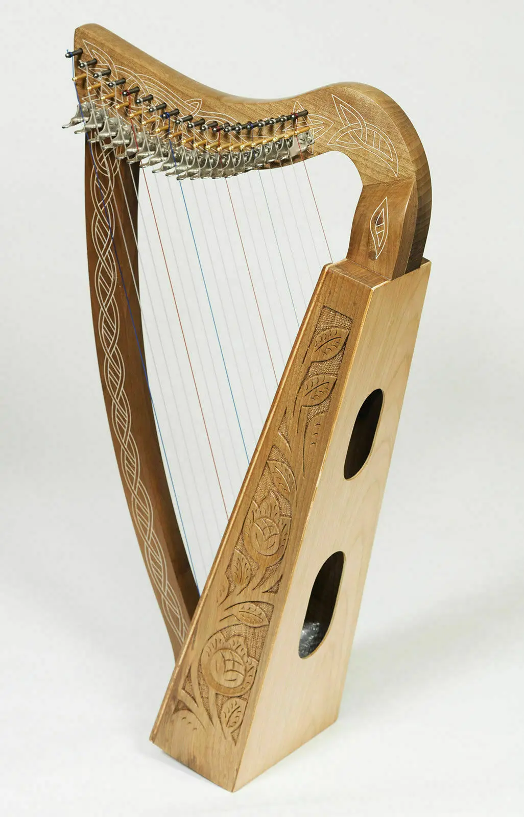 Irish Engraved Harp 22 Strings with Carry Bag