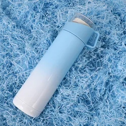 New Transparent Double Wall Stainless Steel Lid Water Insulated Thermos Bottle Vacuum Flask Logo