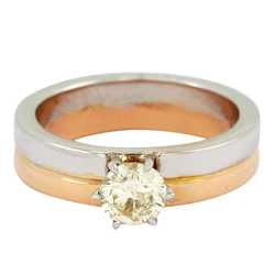 Gents Ring Super September Round Shape Real Natural Diamonds Studded 14 Kt Yellow Gold Diamond Gents Ring Christmas Diwali Ring