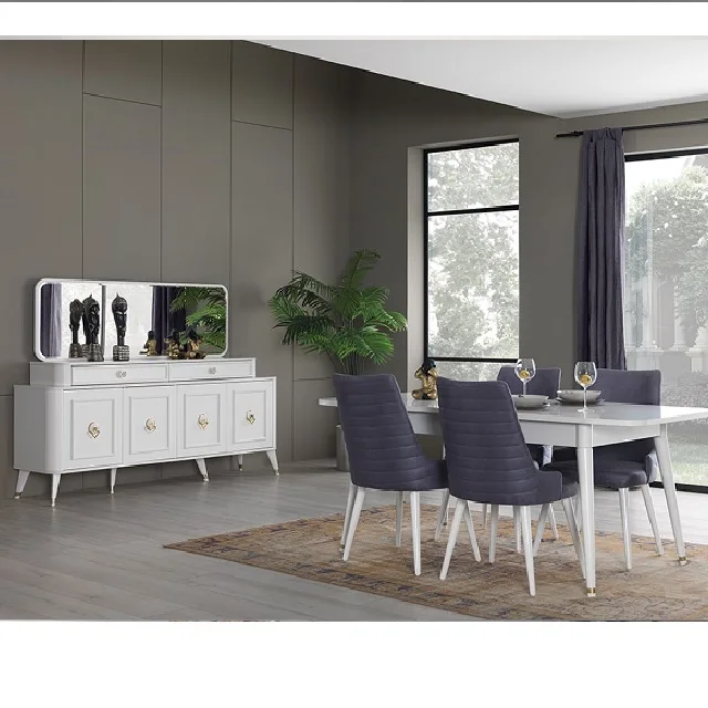 white Luxury dining room  sets , console,table and tv units