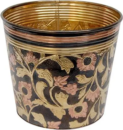 Hot-selling Wooden Metal  Logo Luxury Fine Natural Color Hand Painted Paulownia Wood Hotel Home Decorative Vases Indoor