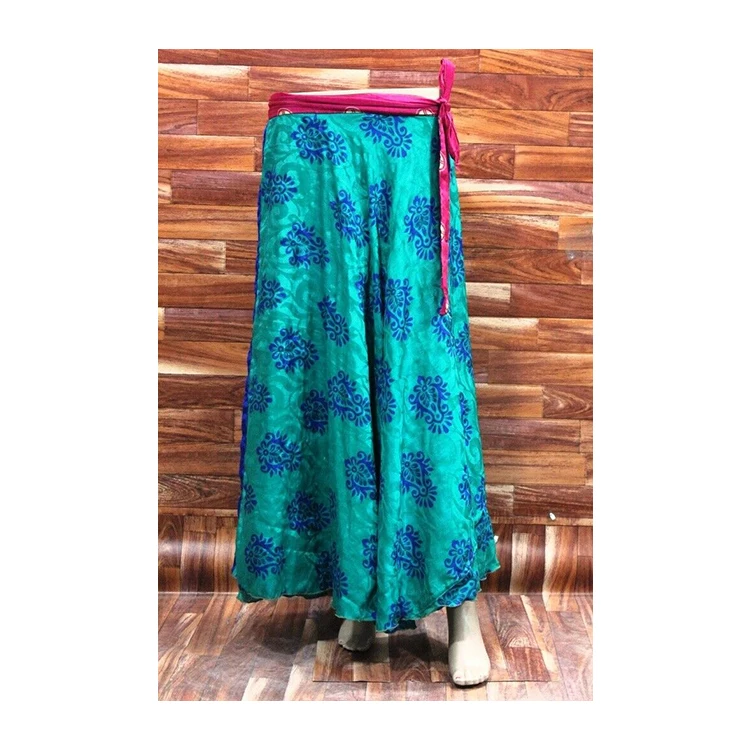 Beautiful Pink Color Floral Printed Long Skirts Wrap Around Silk Skirt all Sizes Short Print Summer Beach Wear Skirts for Women