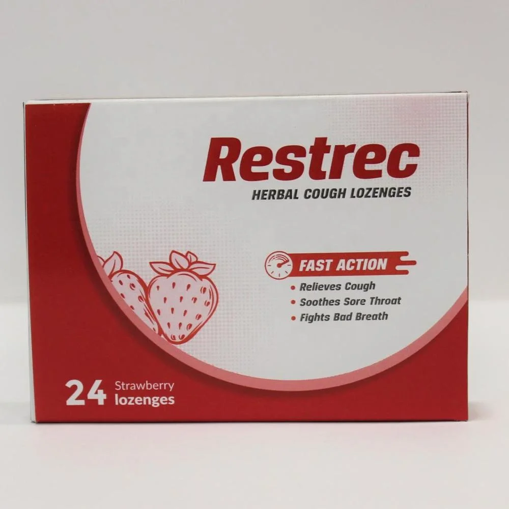 
Ayurvedic herbal immunizer strawberry hard candy lozenges for bad breath sore throat and cough 