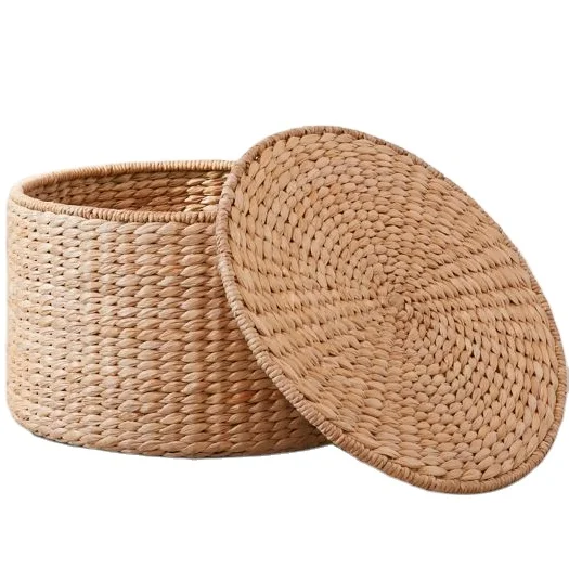 Hot Sale in 2021 Popular Water Hyacinth Basket Eco-friendly Handcrafted Housewares for Multi-purpose Storage Made in Vietnam