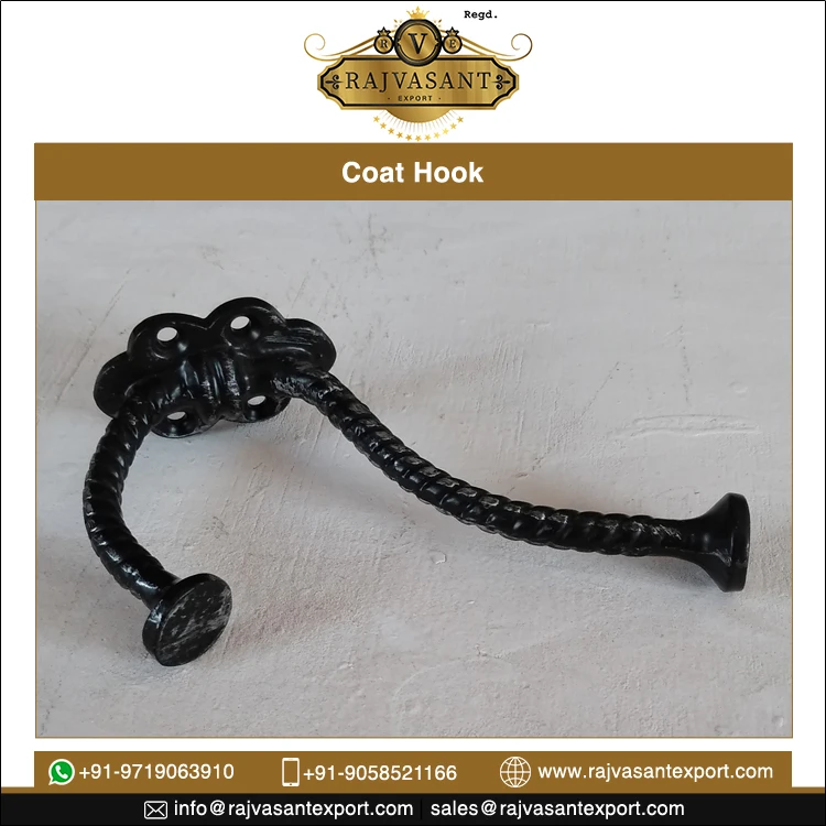 High Quality Durable Material 2022 cast iron wall mounted powder coated coat hook rust free kitchen hook