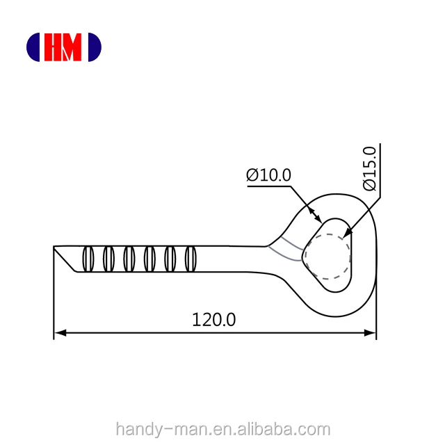 Stainless Steel Eye Bolts for length 120mm