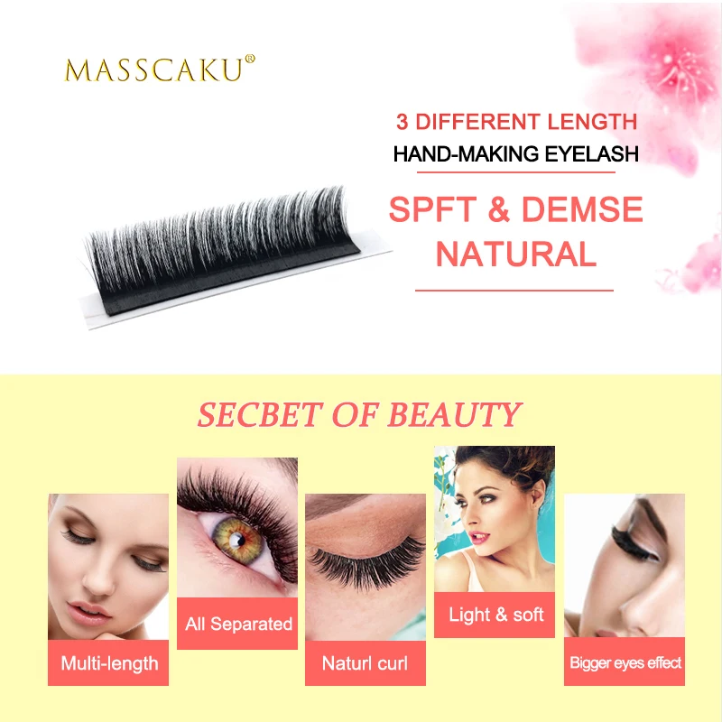 Handmade Volume Lashes Silk Korean Volume Lashes Blooming Eyelash Extension