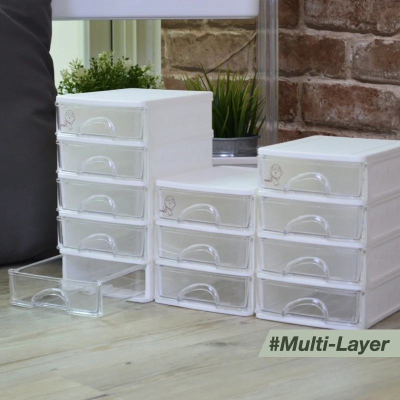 
4 Layer Plastic Desktop Drawer Box for Parts Storage 