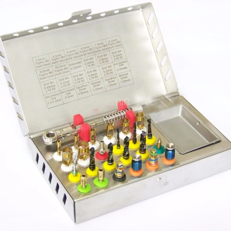 35 шт. Набор хирургических инструментов для имплантации с пробкой набор зубов/Набор расширителей костей