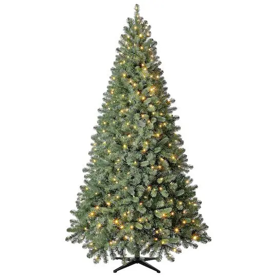 Предварительно подсвеченная Рождественская елка, искусственная Реалистичная плотная Рождественская елка из полиэтилена и ПВХ со светодиодной подсветкой