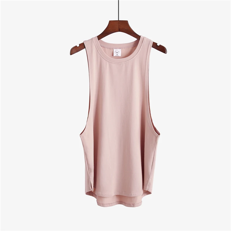 Wholesale OEM customized logo Cotton Muscle mens tank top fitness sleeveless shirt travel vest gym tank top