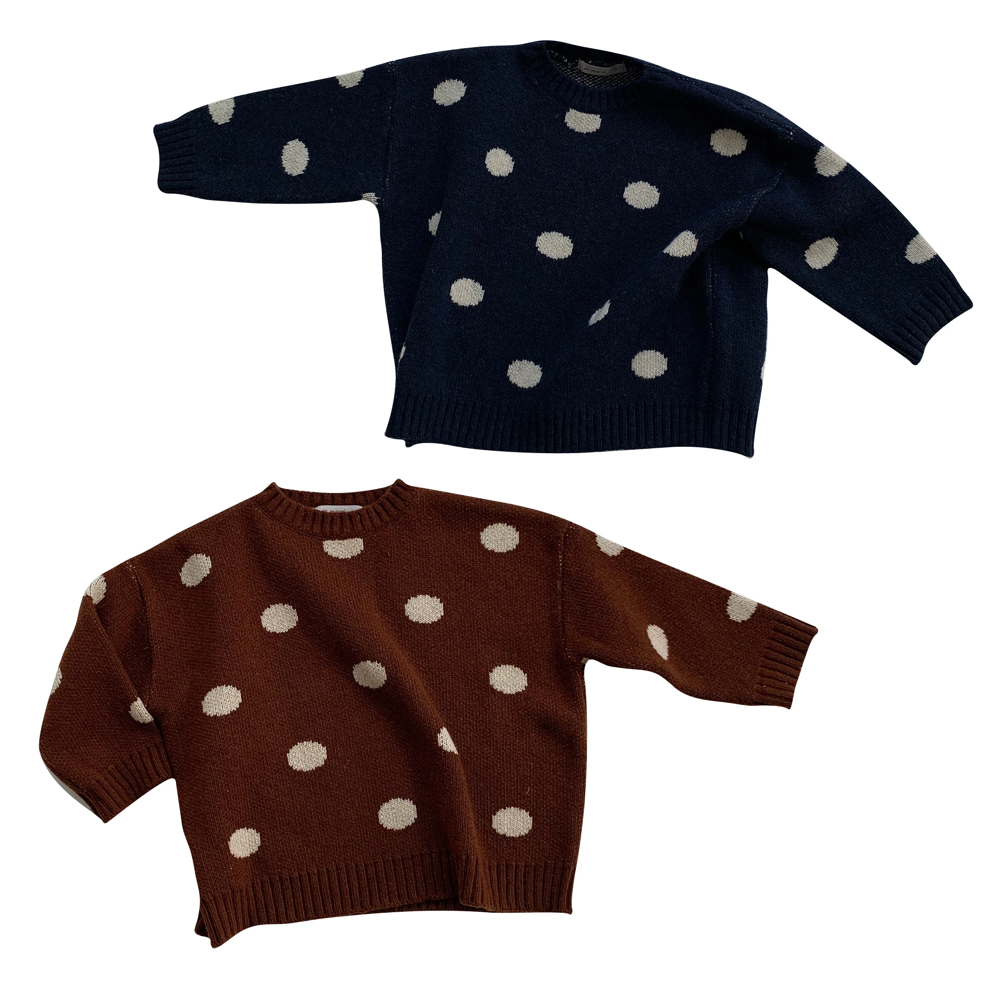 DE MARVI Kids Toddler Dots Design Pullover Sweater Winter Autumn Clothing Fashion OEM Wholesale MADE IN KOREA