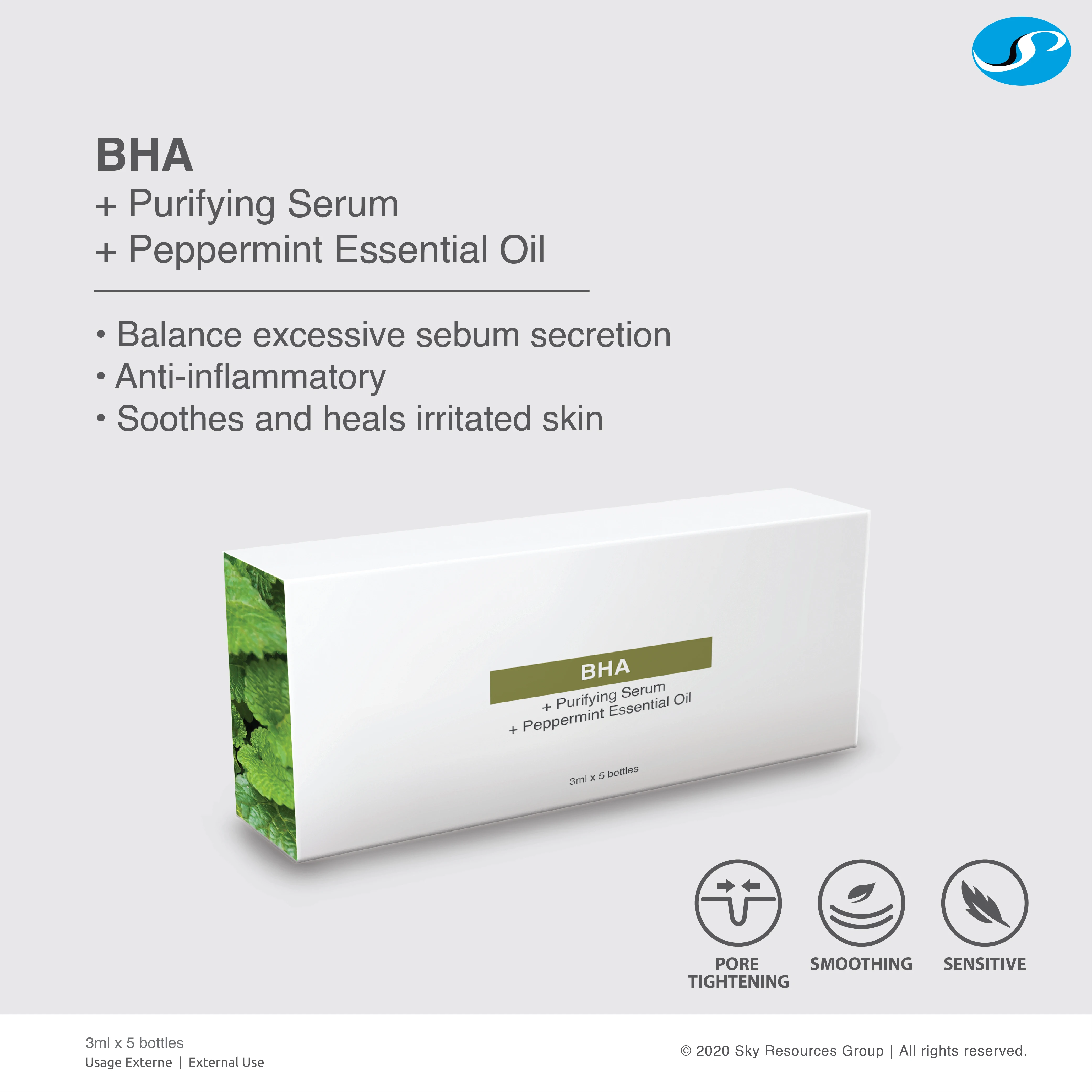 Pore Tightening Anti acne treatment sebum control BHA Purifying Serum Ampoule with salicylic acid peel	best for acne prone skin