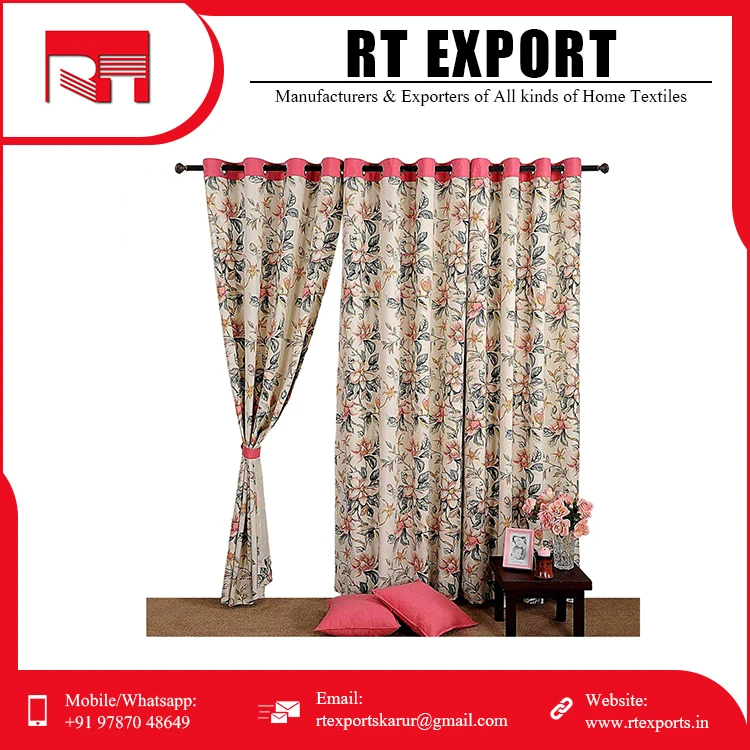 New Arrival Customized Design 100% Soft Cotton Material Modern Style Door Curtains Indian Supplier