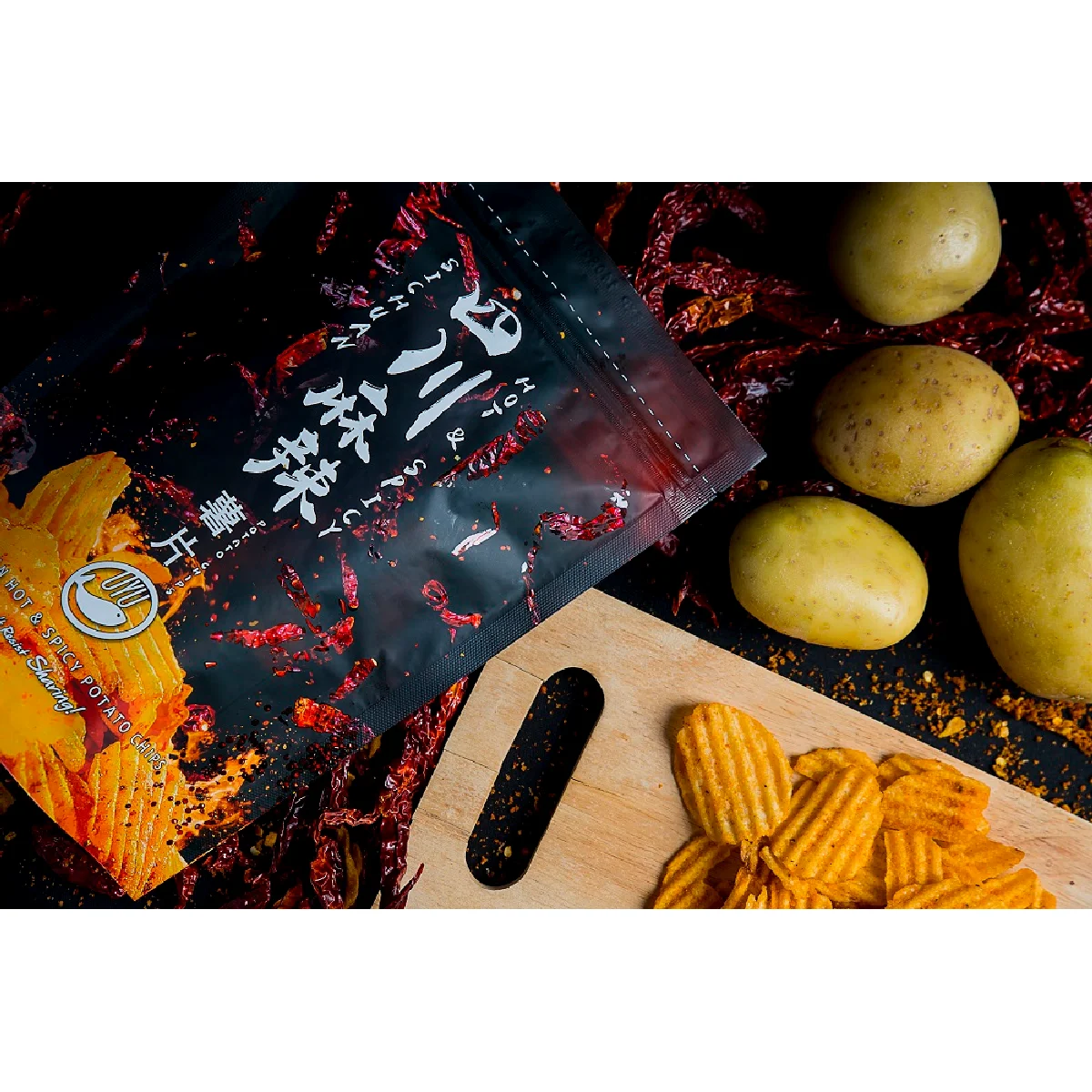 Fried Spicy Taste Shelf Life 12 Months 120g All Age Hard Texture Oyufish Sichuan Hot Mala Potato Chips