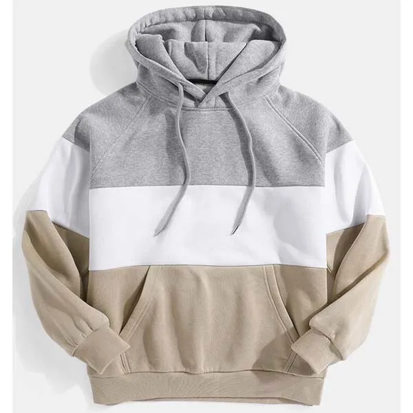 
Hot Selling Color Block Jogging Sweatshirt Fleece Hoodies With Zipper Kangaroo Pocket Embroidery Print Sublimation Custom Logo 