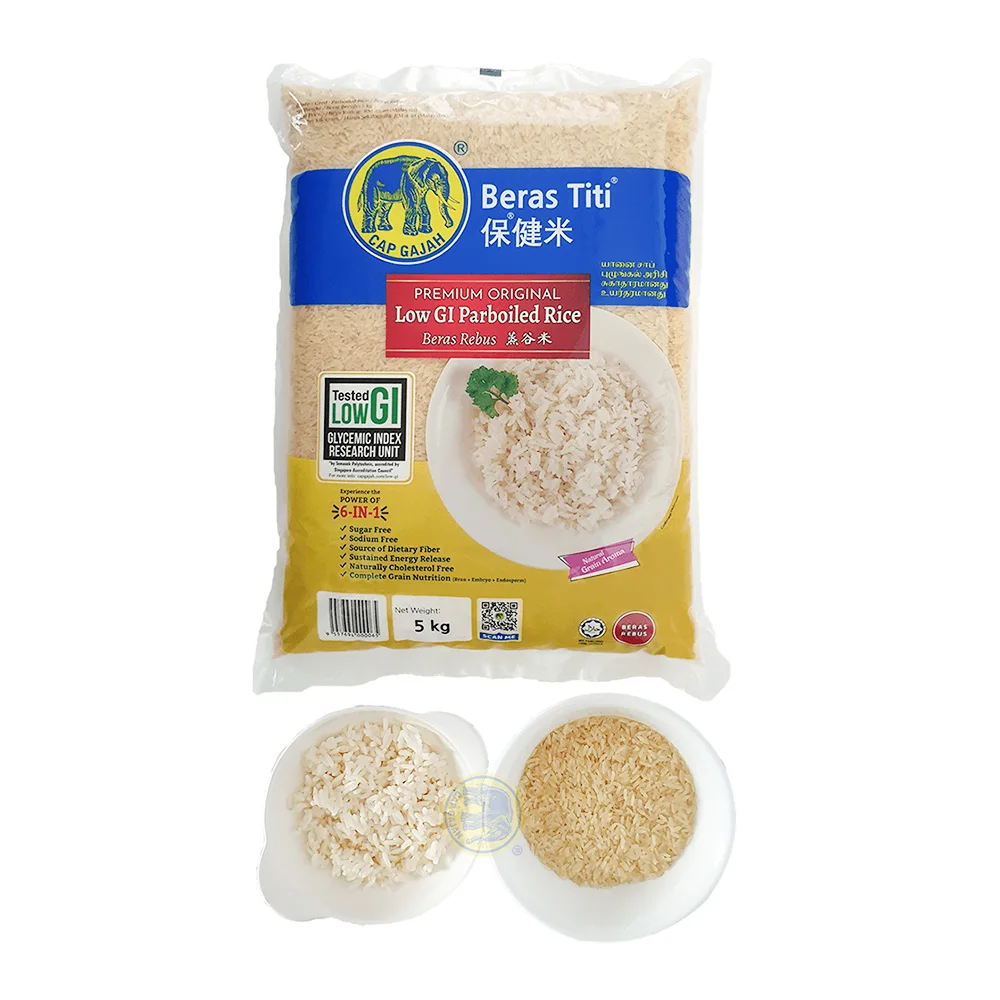 100% Natural Medium Grain Converted Parboiled Rice Good For Healthy Gut and Brain Function Firm Less Sticky From Malaysia