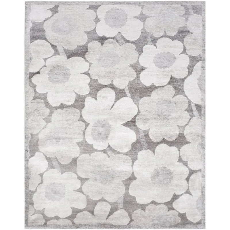 carpet manufacture Hand Knotted Wool And Viscose white Color Traditional Floral Design area rugs 8x10 floor designer carpet