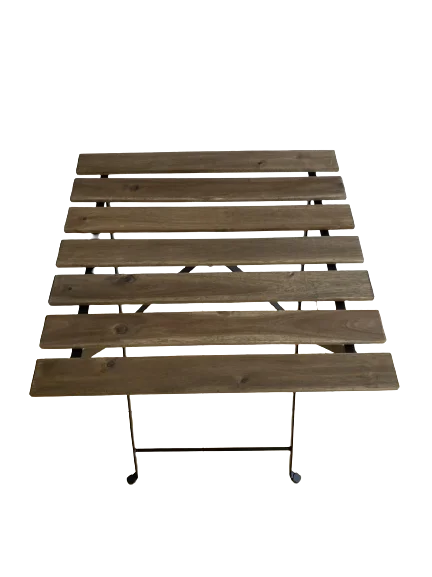 Folding Outdoor Acacia wood and Metal patio table Wooden furniture set for Garden Balcony