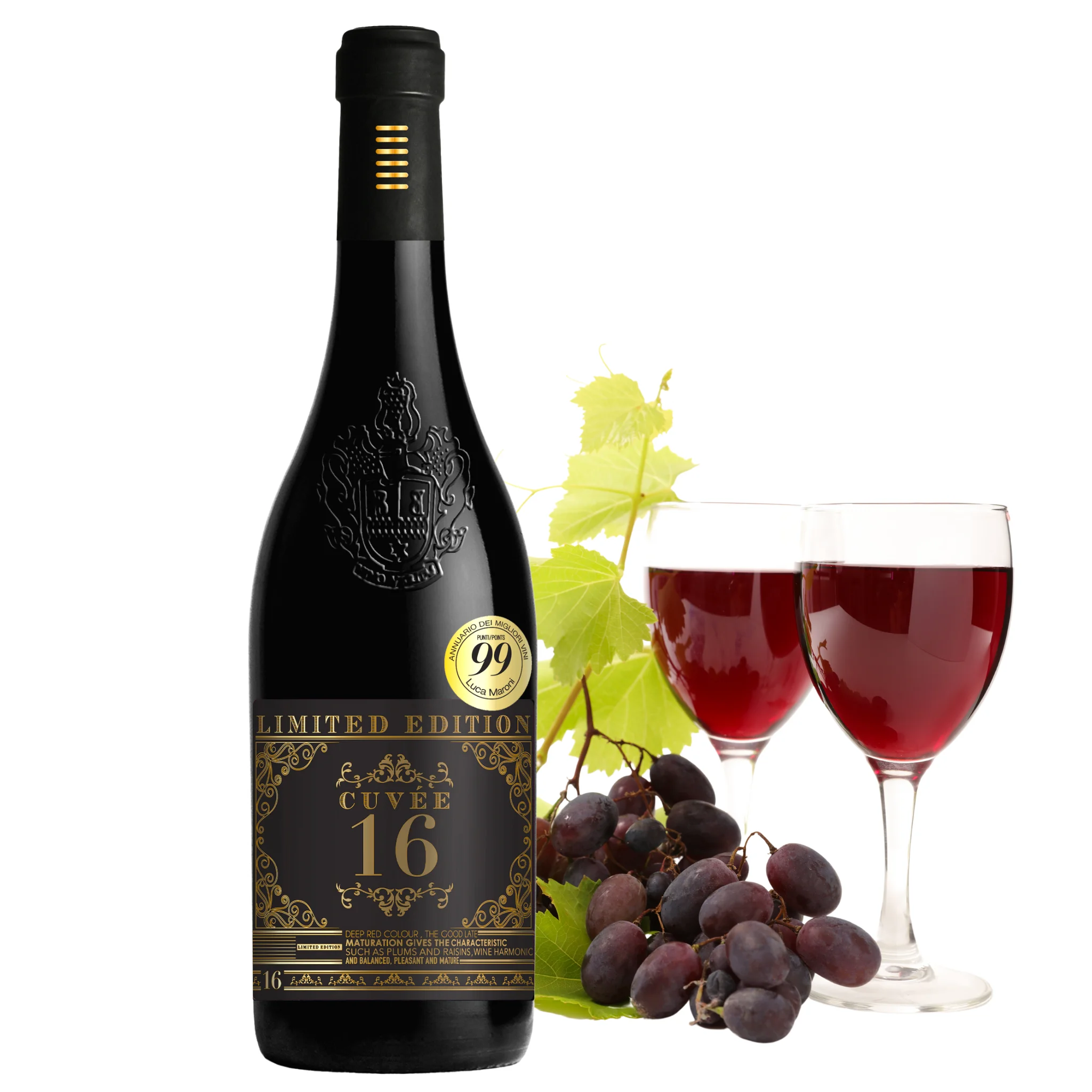 Italian Red Wine - Cuvee 16 Limited Edition - 99 points award - Red wine bottles brand for sale - Dropship wine