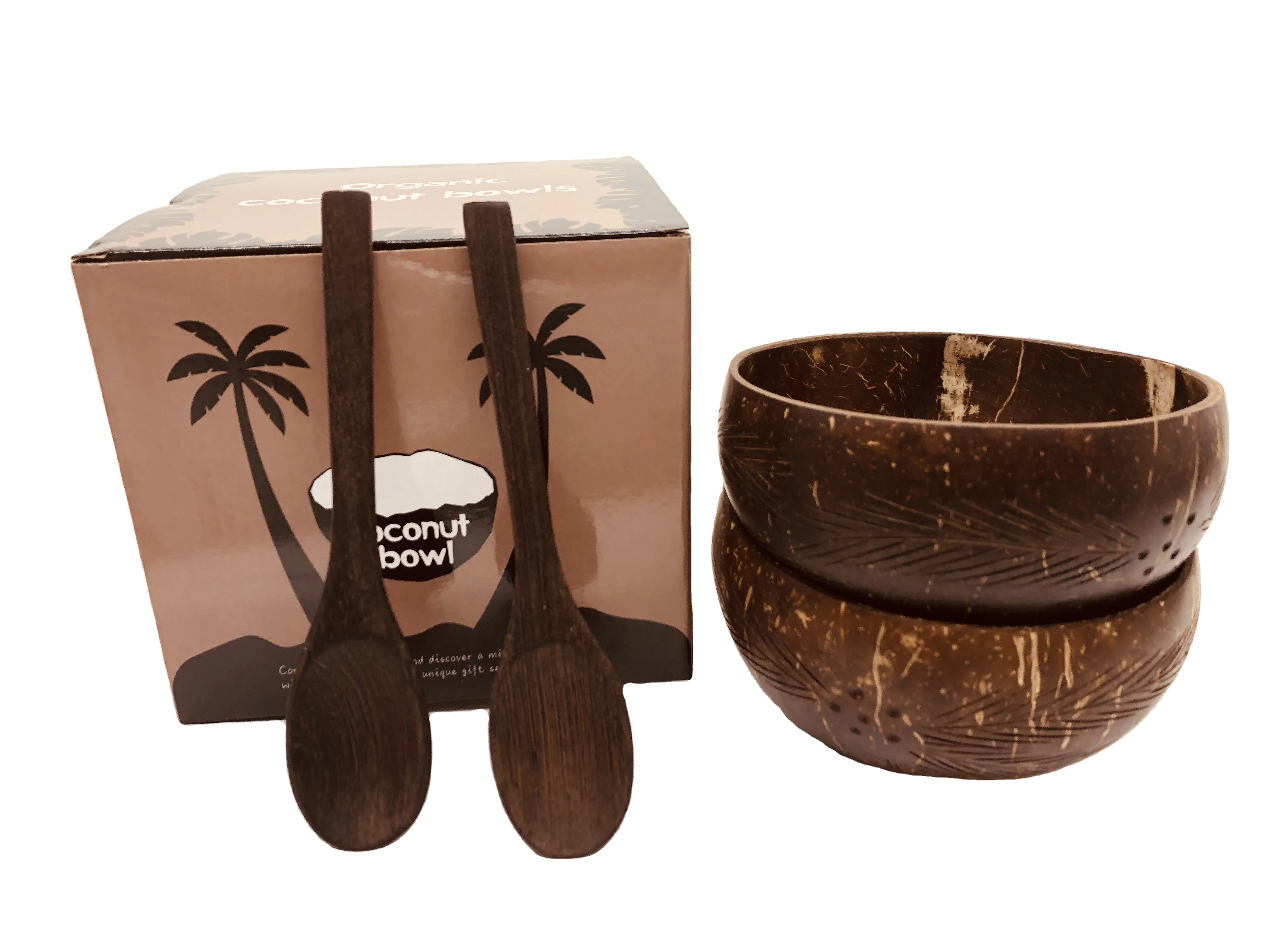 Handicraft from vietnam  Good Quality Customize Logo Handicraft Gift Set Natural Shell Bowl Coconut Bowls With Spoons
