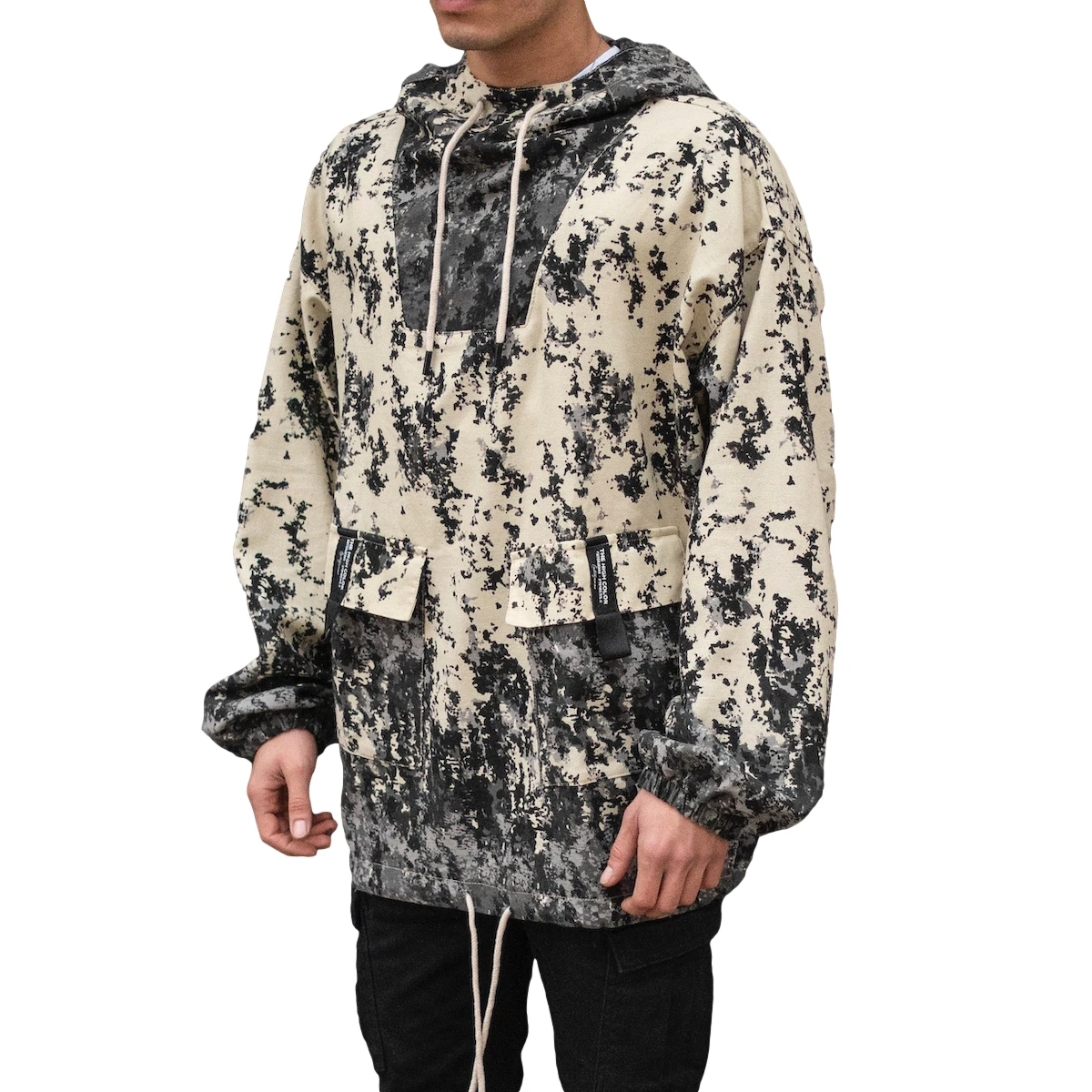 Oversize 100% Cotton Mens Cream Paint Splash Pattern Linen Sweatshirt Hoody New Style High Quality with Wholesale Offer Trend 20