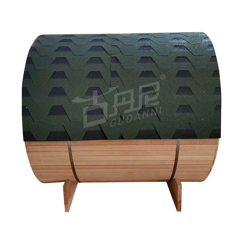 4-6 Person red cedar outdoor barrel garden sauna room outdoor  with tile