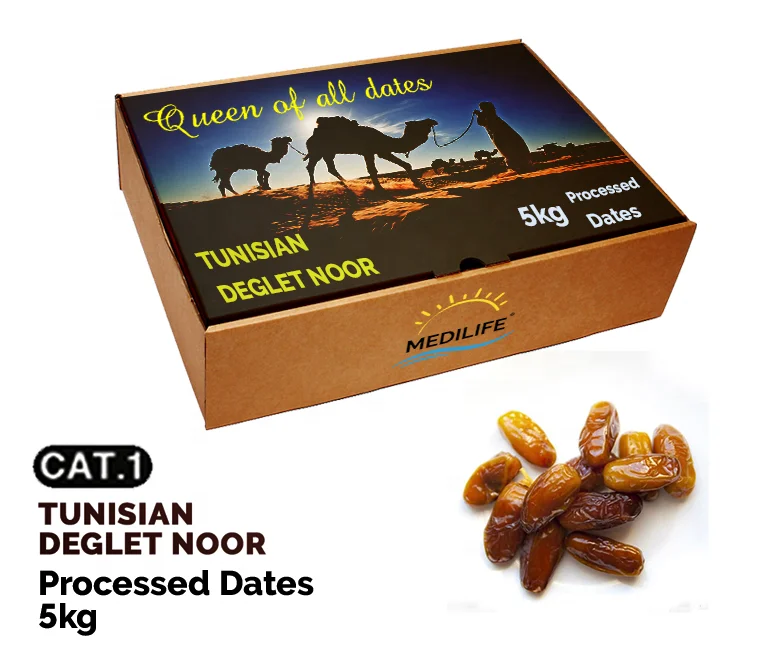 Processed Tunisian  Dates,  5 kg Carton box