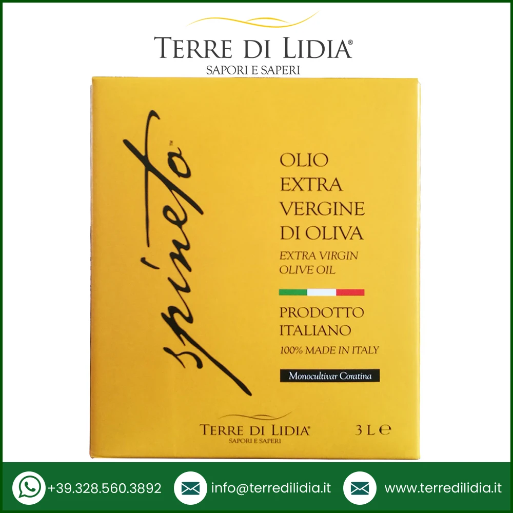 Organic 100% Italian Extra Virgin Olive Oil Bag in box Spineto 3 L Supplier