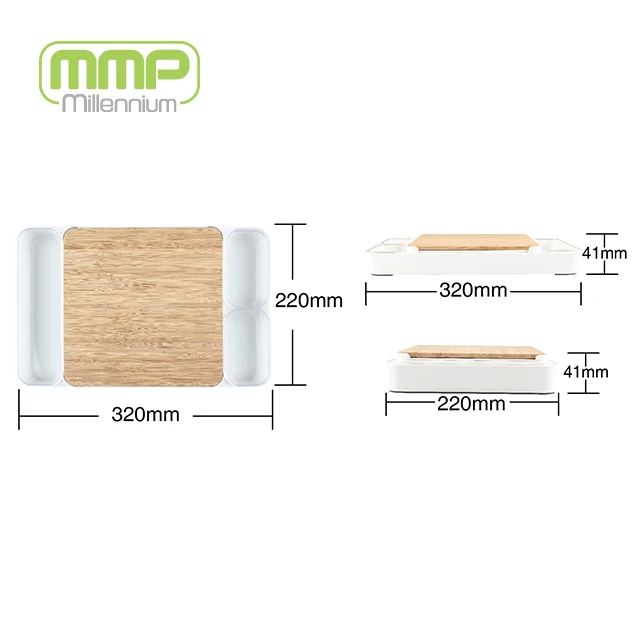 Cutting board set(PP/Bamboo) with condiment bowls mmp kitchen tools gadgets GRS recycle material accessories kitchenware