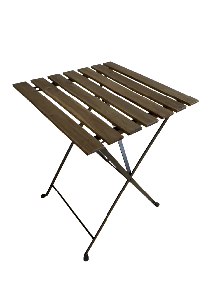 Folding Outdoor Acacia wood and Metal patio table Wooden furniture set for Garden Balcony