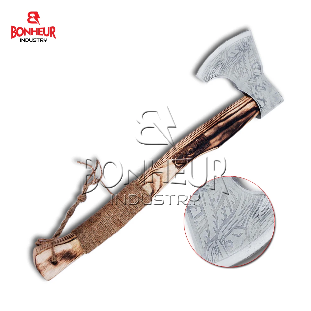 Top Quality Handmade Axe Wood Cutting Axe Tomahawk Axe With Leather Sheath