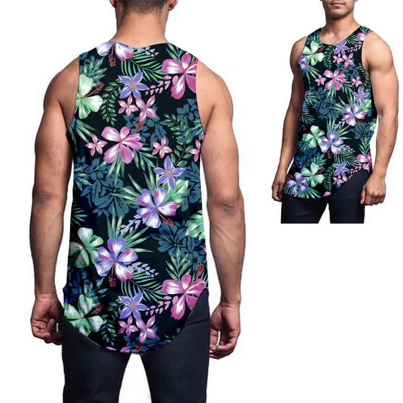 
Wholesale Sublimation Printed Tank Top Your Own Cheap Price Tank Top Cotton Polyester Men Tank Top 