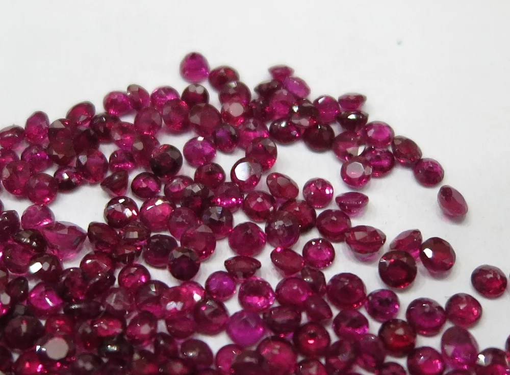 1.5-2mm Natural Loose Burmese Ruby Blood Red Color Top Quality for Setting